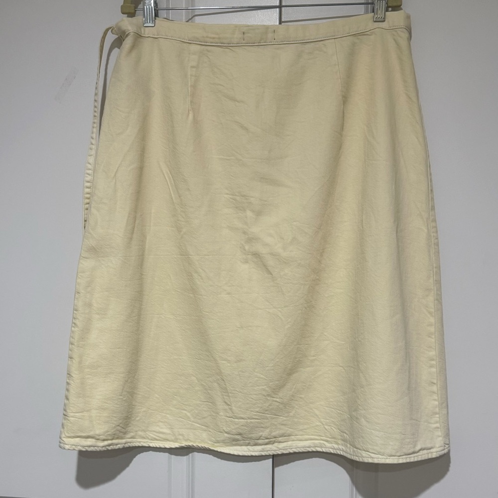 J. Crew Garment-Dyed Wrap Skirt AY930 sz L  Pale Yellow - Picture 4 of 7